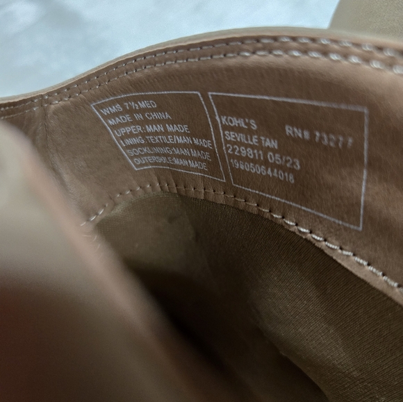 Tan  Womens Ankle Boots By Sonoma Size 7 1/2 NWOT! NEVER WORN - Picture 5 of 8